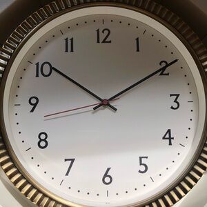 Wall Clock in Brass Finish 14 inch diameter